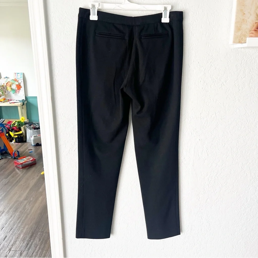 Tory Burch Pants Women's Medium Black Gold Snap Tapered Slim Career ALTERED